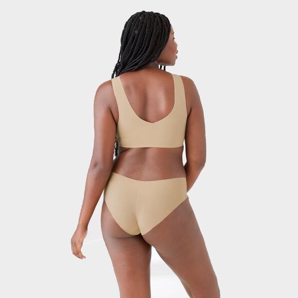 True Women Desert Beige Buttery Shapewear Body Lift V-neck Wireless Bra Size XS - Picture 2 of 5